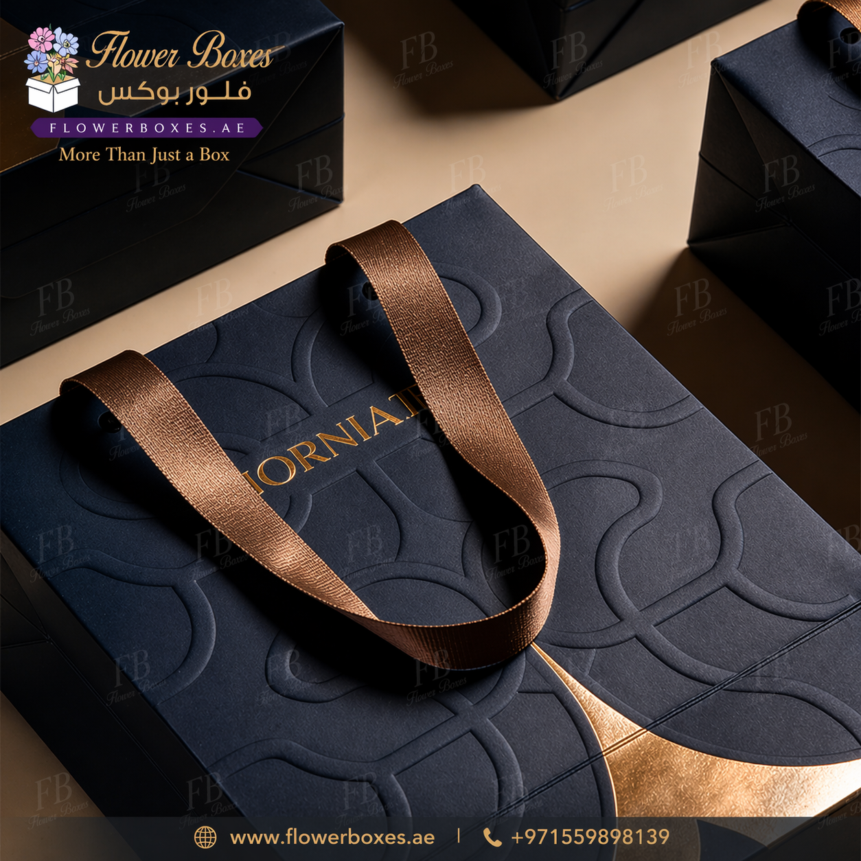 Deluxe Paper Bag with Embossing & Ribbon