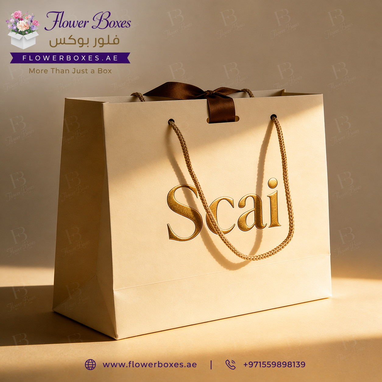 Deluxe Paper Bag with Rope Ribbon & Embossing