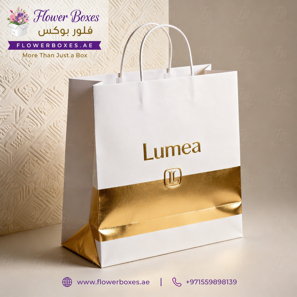 Premium Twisted Handle Bag with Gold Finish