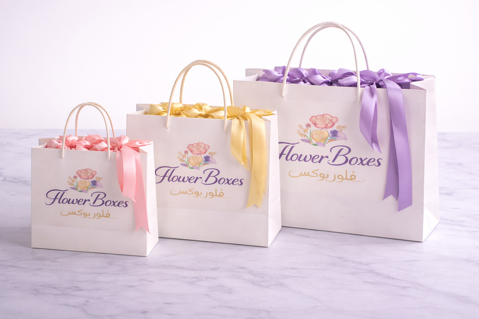 White Kraft Flower Bags UAE (Small, Medium & Large) ? Custom Floral Packaging