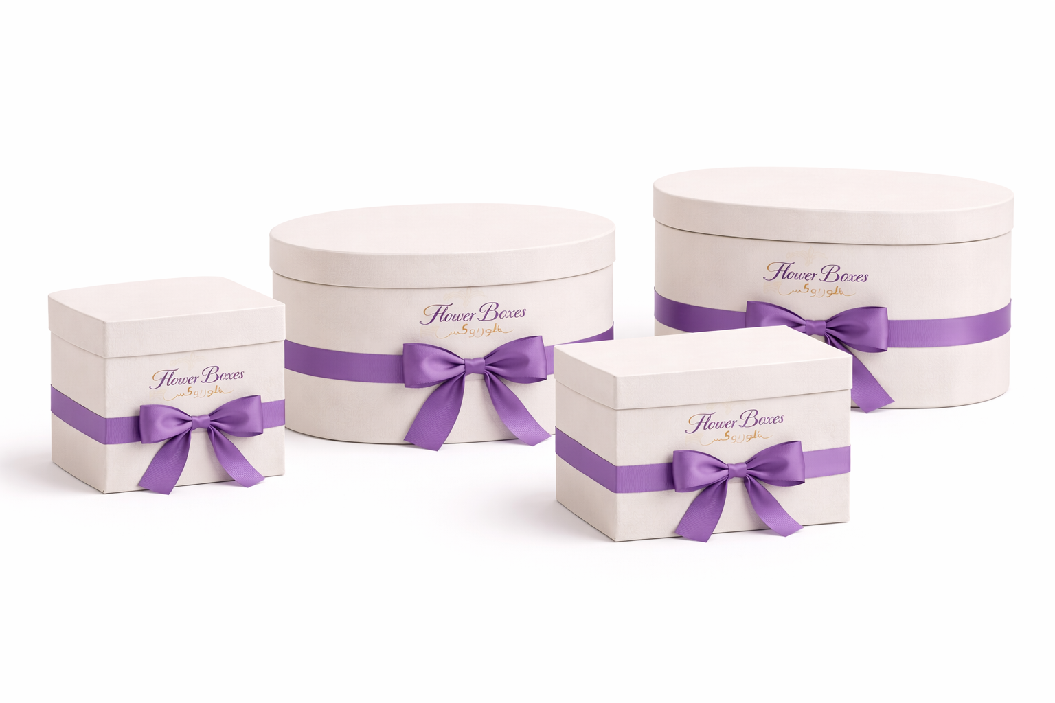 Round Flower Boxes UAE (Small, Medium & Large) ? Luxury Custom Floral Packaging