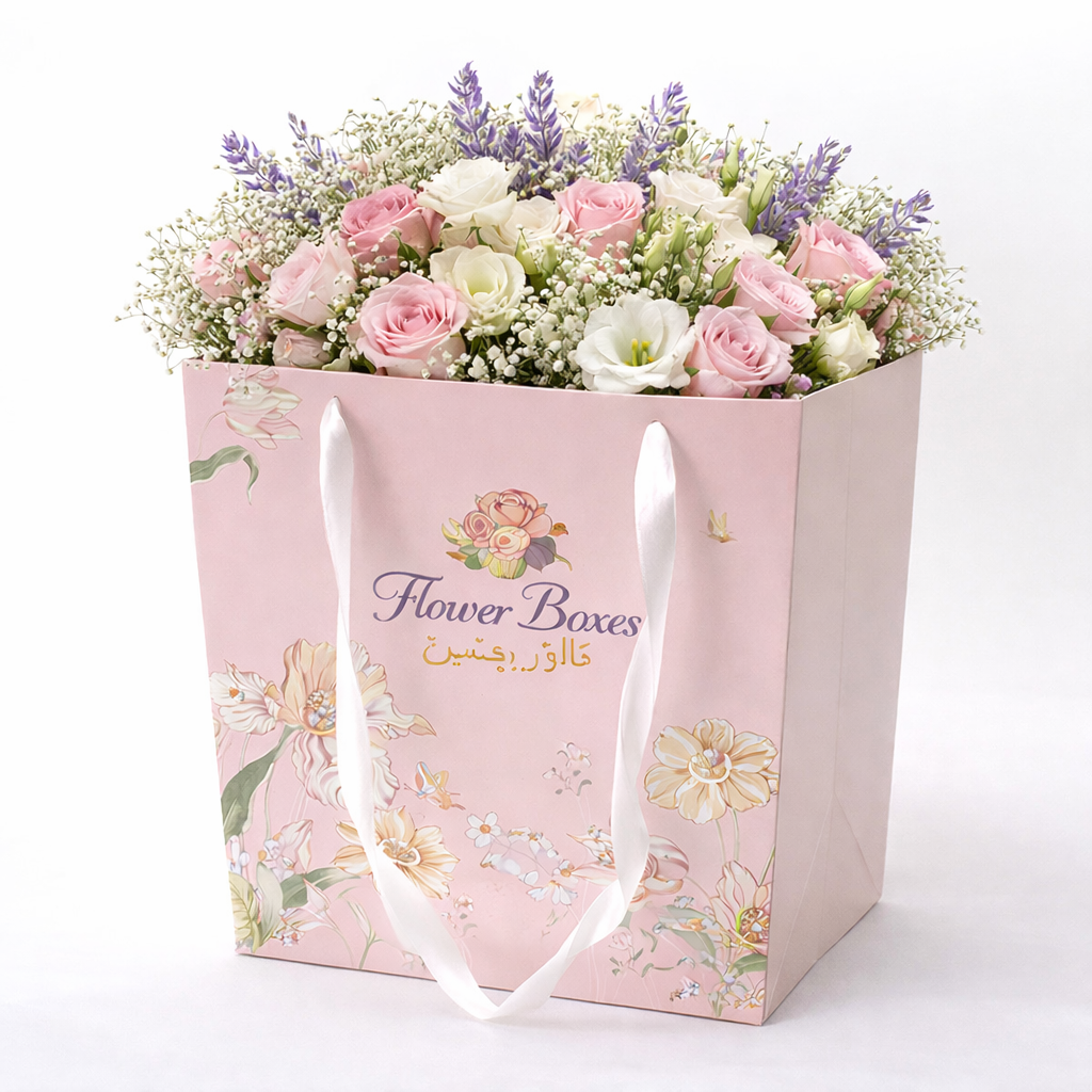 Flower Bags with Ribbon Handles UAE ? Luxury Custom Floral Packaging
