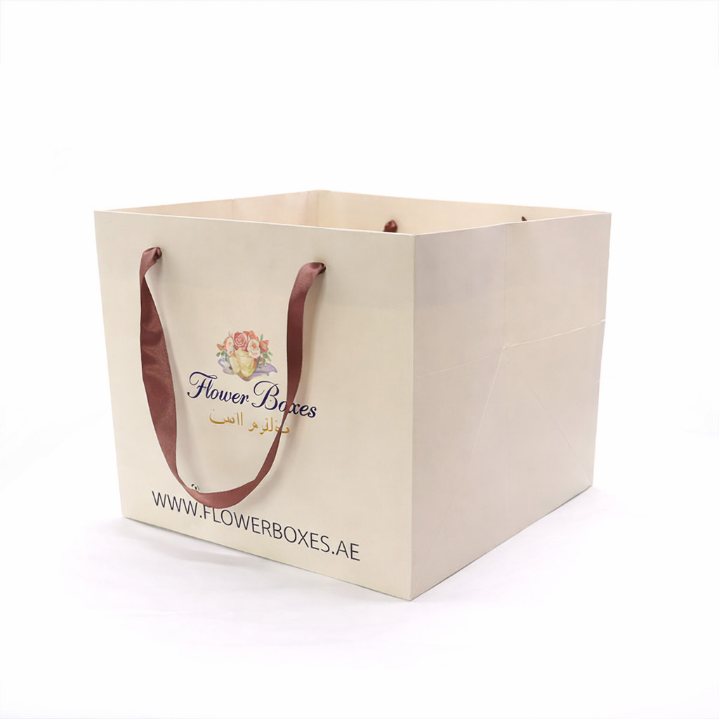 Square Floral Box with Long ribbon handle
